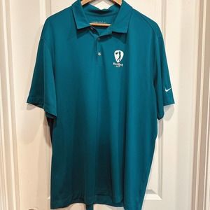 Nike Golf XL Dri Fit Hard Rock Cafe Golf Polo Shirt Short Sleeve Mens Green